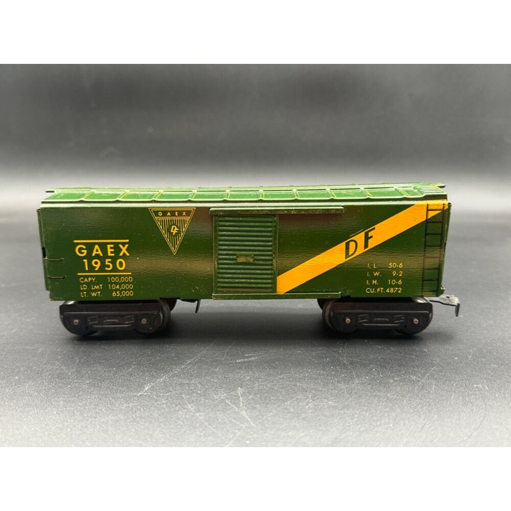 MARX GAEX 1950 DF Box Car O Gauge Scale Tin Metal Litho
